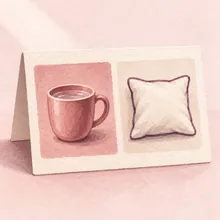 Two-choice card, painted for the Calm Kit